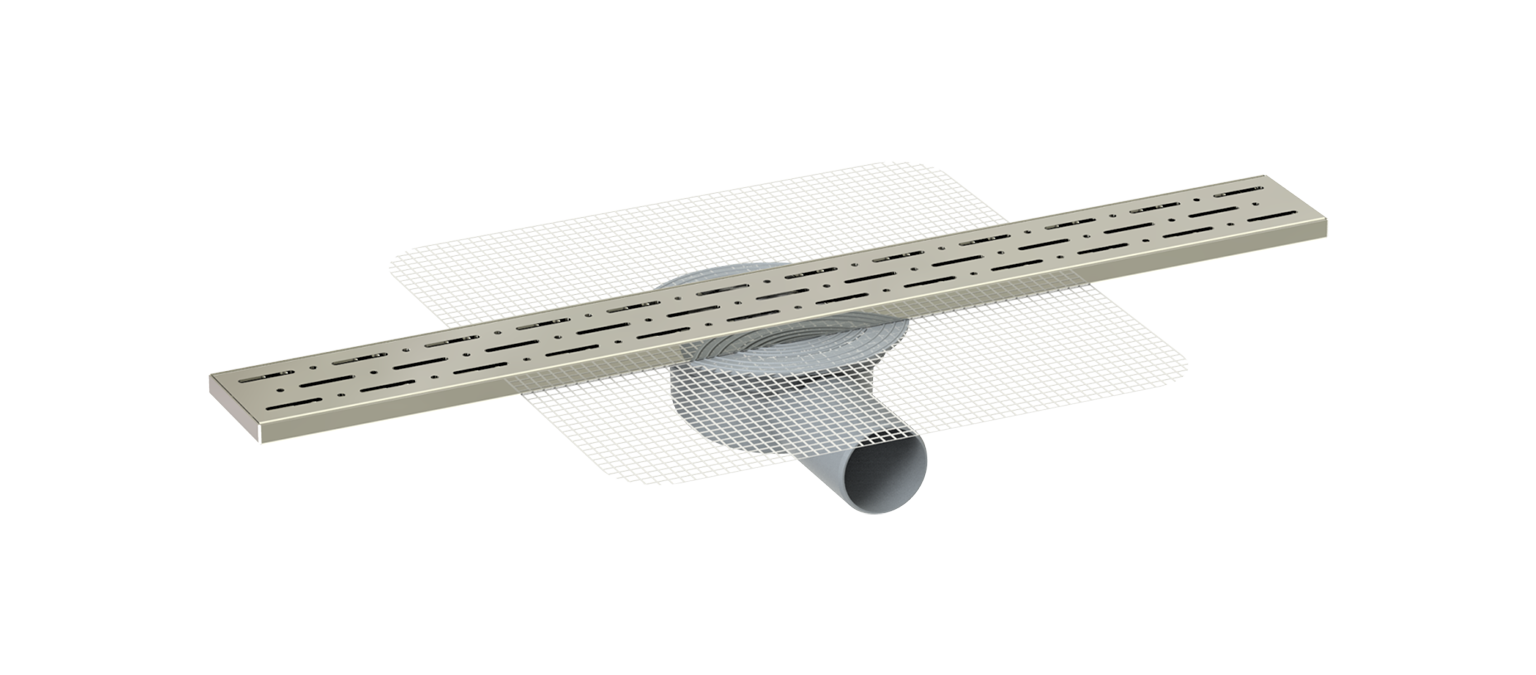 Paslanmaz Fileli Eksentrik Gövdeli 360 Derece Dönerli Sifon Duş Kanalı Y.Ç Q50